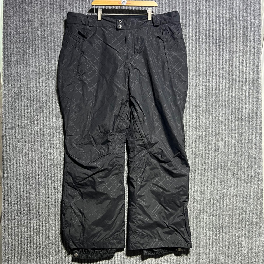 Columbia Snow Pants Womens 1X Black Omni Tech Waterproof Ski Snowboard Tonal